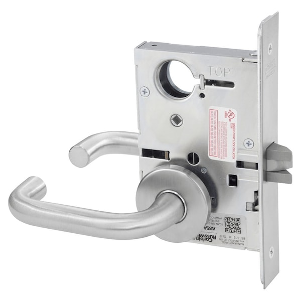 Corbin Russwin Passage or Closet Mortise Lock, LS Lever, A Rose, Satin Chrome - ML2010 LSA 626