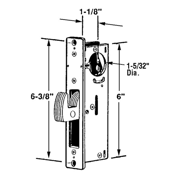 Prime-Line Commercial Door Deadbolt Lock, Aluminum, Laminated Swing Hook Lock Single Pack - J 4558