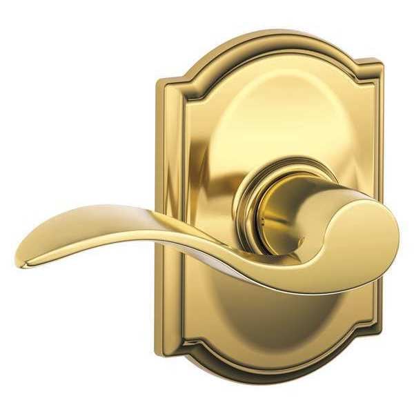 Schlage Bright Brass Passage Lever Lockset, Accent/Camelot - F10 ACC 505 CAM