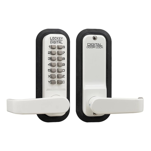 Lockey Usa Lockey Mechanical Keyless Lever Lock with Passage Function and Single Combination White Finish - 2835WH