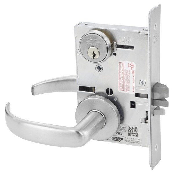 Corbin Russwin Institution or Utility Mortise Lock, PS Lever, A Rose, Satin Chrome - ML2032 PSA 626