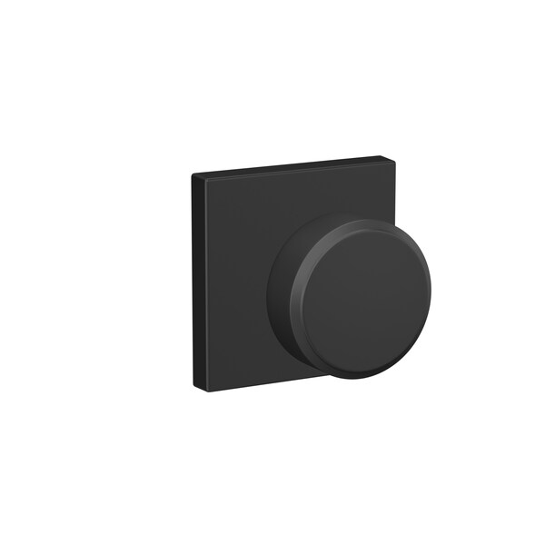 Schlage Residential Schlage Custom Swanson Knob with Collins Rose Non Turning Double Dummy Pair Matte Black Finish - FC172SWA622COL