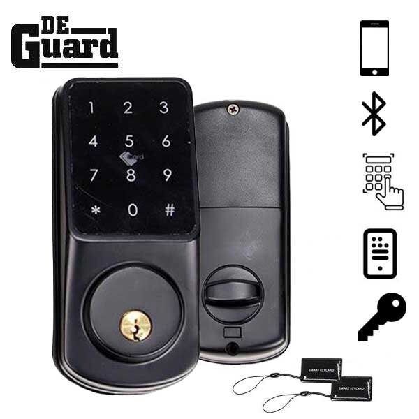 Deguard Premium Electronic Keypad deadbolt (black) w/Phone App and Cards - DEKPD-APP