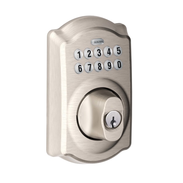 Schlage Schlage Satin Nickel Steel Electronic Deadbolt - BE365VCAM619