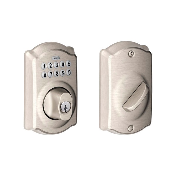 Schlage Schlage Satin Nickel Steel Electronic Deadbolt - BE365VCAM619