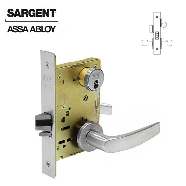 Sargent 8200 Series Mortise Lock Mechanical, Office or Entry, Lock to accept SFIC Core, LN Trim B Rose, Sati - SRG-70-8205-LNB-26D