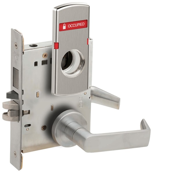 Schlage L Series Mortise Lock, Faculty Restroom Lock, 06 Lever, A Rose, Less Full Face Cylinder, VACANT/OCCU - L9485L 06A 626 L283-722