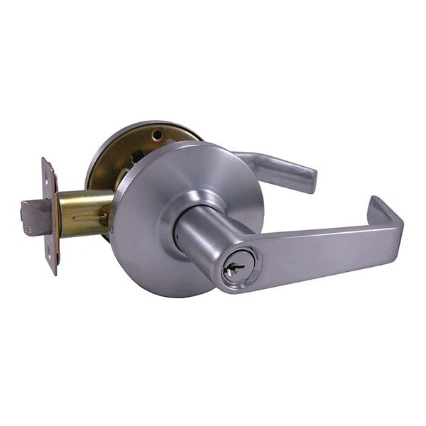 Design Hardware Grade 2 Cylindrical Lock, 86-Storeroom, F-Flat Lever, Round Rose, Satin Chrome, 2-3/4 Inch Backset,  - DH-J-86-F-26D