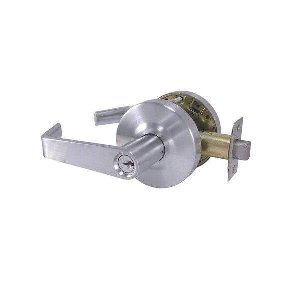 Design Hardware Grade 2 Cylindrical Lock, 84-Classroom, F-Flat Lever, Round Rose, Satin Chrome, 2-3/4 Inch Backset,  - DH-V-84-F-26D