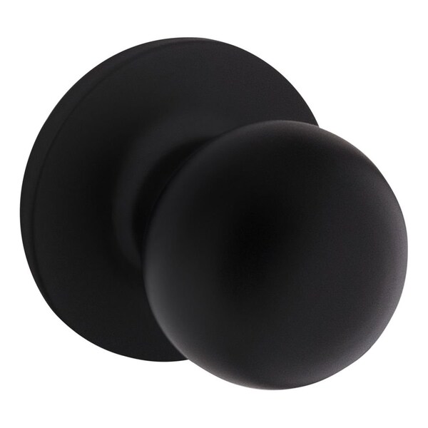 Safelock Regina Knob Passage Lock with RCAL Latch and RCS Strike Matte Black Finish - SK1000RG-514
