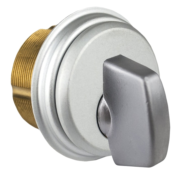 Global Door Controls 1 in. Brass Thumbturn Mortise Lockbody for Adams Rite Type Storefront Door in Aluminum - TH1100-BT-AL