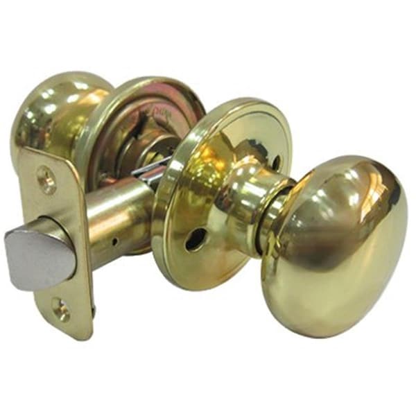 Taiwan Fu Hsing Industrial Tru-Guard Mushroom Passage Knob Set, Polished Brass - 221786