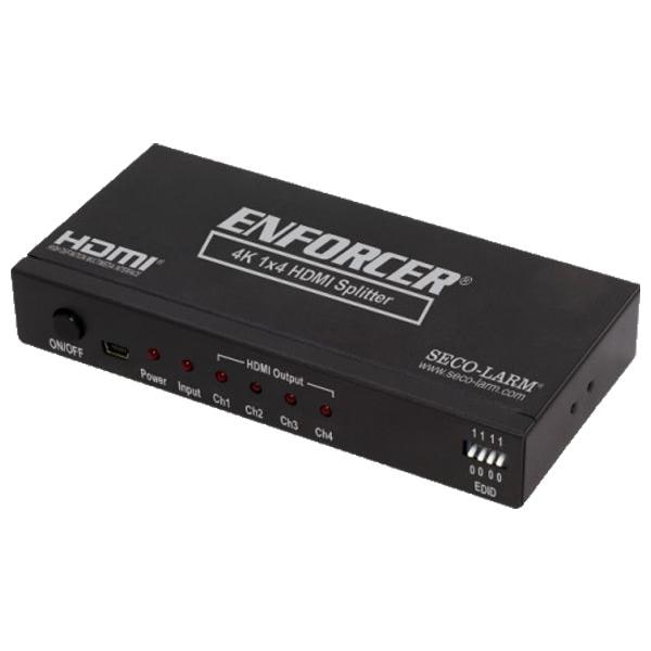 Seco-Larm HDMI Splitter. Transmit a single HDMI source to up to four different high-definition TVs - SLM-MVD-AH14-01Q