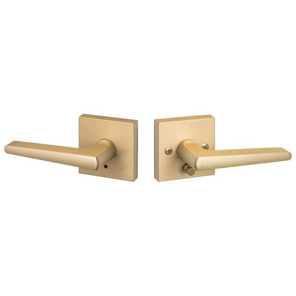 Sure-Loc Hardware Sure-Loc Hardware Basel Square Privacy Lever, Reversible Handing, Satin Brass - BS102-SQ SB