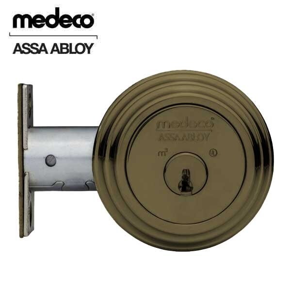 Medeco Residential Deadbolt, M3, Single Cylinder, 5-Pin, DL Keyway, Pinned, 2-3/4" Backset, 2-1/4" x 1" Fac - 11TR504-13-DLT