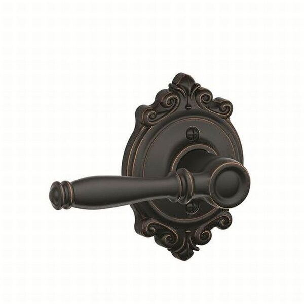 Schlage Residential Birmingham Lever with Brookshire Rose Half Dummy Aged Bronze Finish - F170 BIR 716 BRK