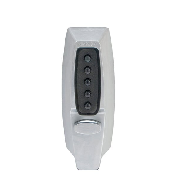 Dormakaba AUX PBL W/TTURN & DBOLT US26D AUX PUSHBUTTON LOCK W/TTURN 1IN TUBULAR DB W/FLAT FRONT FP 2 3/4 - KABA-7102-26D-41