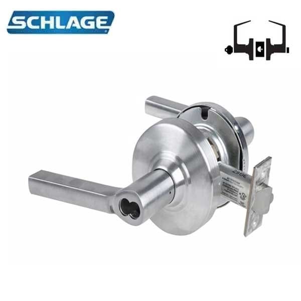 Schlage ND Series Lever Locks, Grade 1 Entrance/Office Lock, Latitude Lever, SFIC Prep Less Core, Satin Chro - SCH-ND50BD-LAT-626