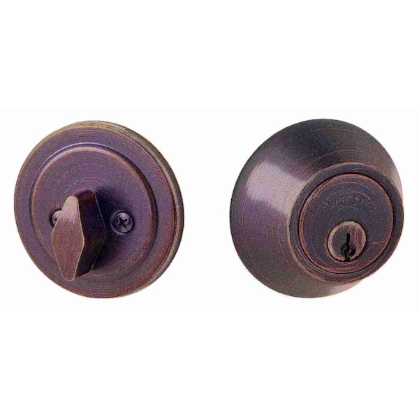 Sure-Loc Hardware Sure-Loc Hardware Cedar Entry Lever with KA Deadbolt, Vintage Bronze - CD107/DB201 11P