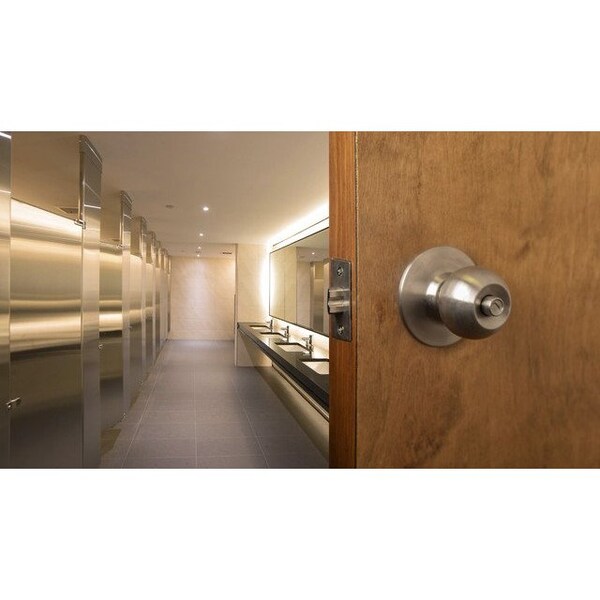 Global Door Controls GLC Series Brushed Chrome Grade 3 Commercial/Residential Privacy Door Knob with Lock - GLC-5140B-626