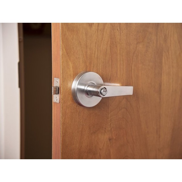 Global Door Controls Eiffel Standard Duty Brushed Chrome Grade 2 Commercial Cylindrical Privacy Bed/Bath Door Handle with Lock and Clutch - GAL-1140L-R-626