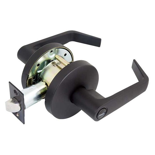 Orca Hardware Privacy Lockset, US19 Matte Black Finish, Captain Lever, ANSI Strike, 2-3/4 Backset - OCL240PR-19-CAP