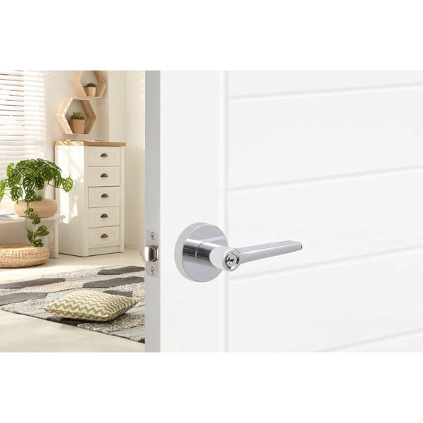 Sure-Loc Hardware Sure-Loc Hardware Basel Round Entry Lever, Polished Chrome - BS107-RD 26