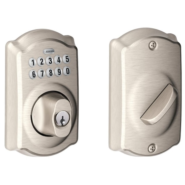 Schlage BE365VCAM619 Deadbolt, 2 Grade, Zinc, Satin Nickel, 238, 234 in Backset, C Keyway - BE365V CAM 619