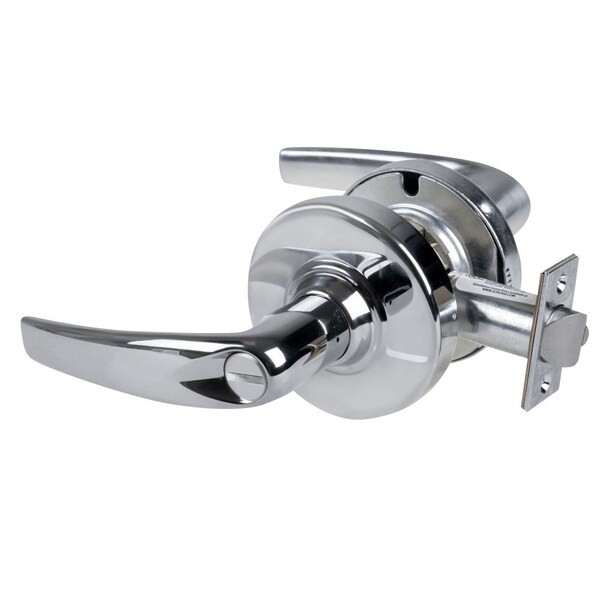 Schlage Grade 2 Privacy Cylindrical Lock with Field Selectable Vandlgard, Athens Lever, Non-Keyed, Bright Ch - ALX40 ATH 625