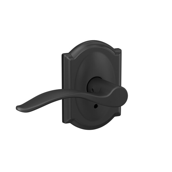 Schlage Residential Schlage Custom Pennant Lever with Camelot Rose Non Turning Double Dummy Pair Matte Black Finish - FC172PEN622CAM