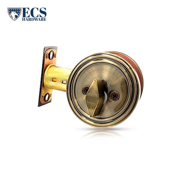 Ecs Hardware Durable Combo Lockset w/ Single Knob & Deadbolt, Entrance, Antique Bronze, Grade 3 SC1 - ECSH-3607-AB-SC1