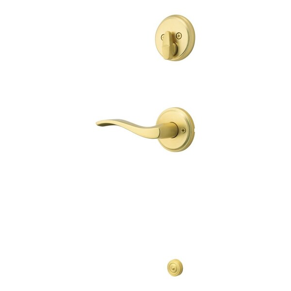 Kwikset Left Hand Sedona Lever Interior Single Cylinder Handleset Trim Satin Brass Finish - 971SELLH-4