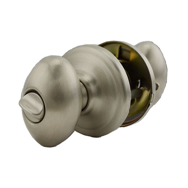 Kwikset Laurel Knob Privacy Door Lock with New Chassis with 6AL Latch and RCS Strike Satin Nickel Finish - 730L-15GC