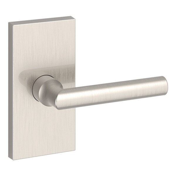 Baldwin Passage Tube Lever and Contemporary 5in Rose with 6AL Latch and Dual Strike Satin Nickel Finish - PSTUBCFR150
