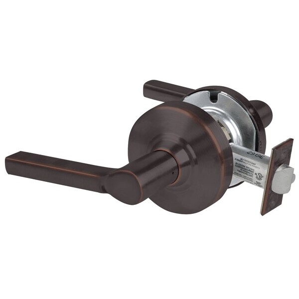 Schlage Grade 2 Passage Cylindrical Lock with Field Selectable Vandlgard, Latitude Lever, Non-Keyed, Aged Br - ALX10 LAT 643E