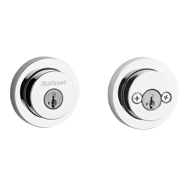 Kwikset Milan Round Rose Double Cylinder Deadbolt SmartKey with 6AL Latch and STRKP Strike Pack which - 159RDT-26S.STRKP