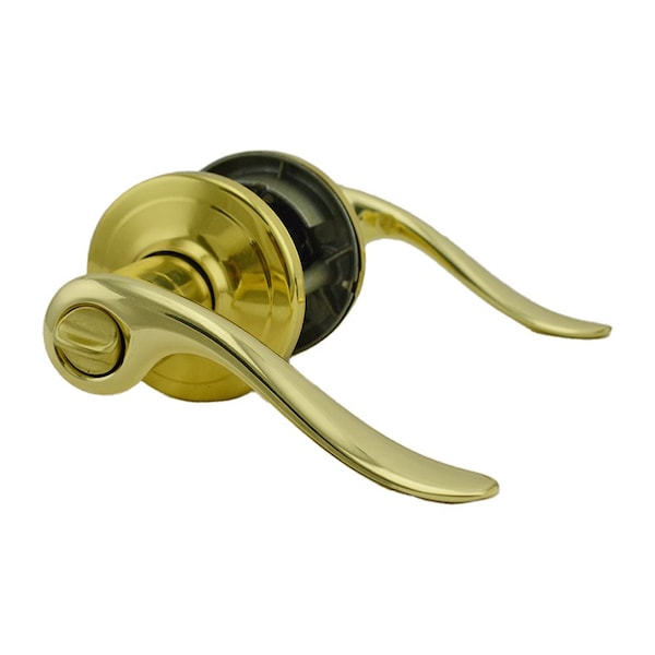 Kwikset Tustin Lever Entry Door Lock with New Chassis SmartKey with 6AL Latch, RCS Strike Bright Brass Finish - 740TNL-3S