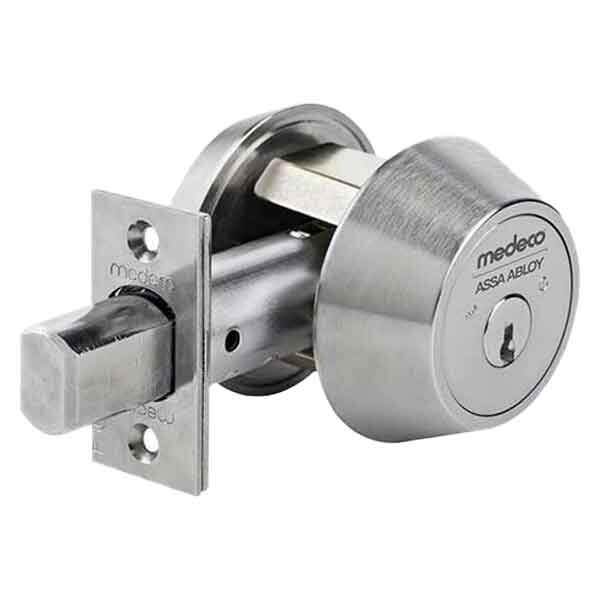 Medeco MEDECO:Comemrcial BiLevel Sgl. Deadbolt - 2-3/4" - Silver - 11JC604-26-DLT