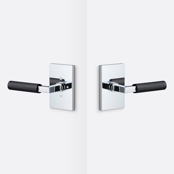 Sure-Loc Hardware Sure-Loc Hardware Levanto Privacy Rosette, Polished Chrome, Knurled Grip in Flat Black - LV102 26 GRIP-KN FBL