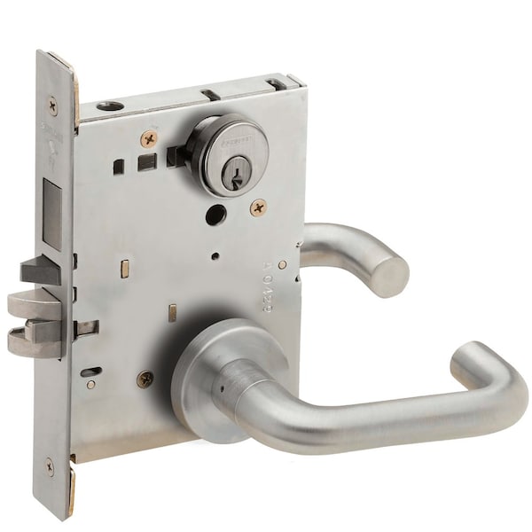 Schlage Storeroom Mortise Lock with Deadbolt, 03A Design, Satin Chrome - L9480P 03A 626