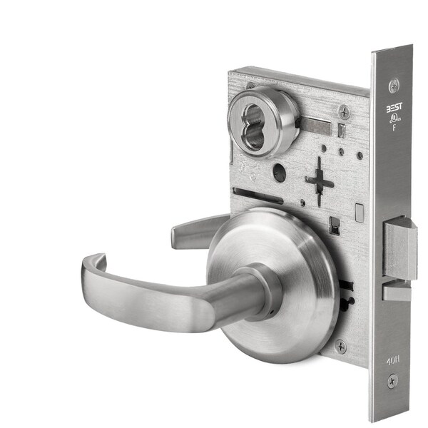 Best Grade 1 Classroom Mortise Lock, 14 Lever, S Rose, SFIC Housing Less Core, Satin Chrome Finish, Field - 45H7R14S626