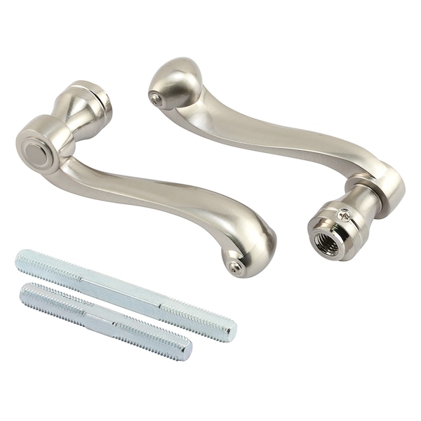 Prime-Line French Colonial Door Levers, Heavy Weighted Casting Design, Satin Nickel 1 Set - E 2663
