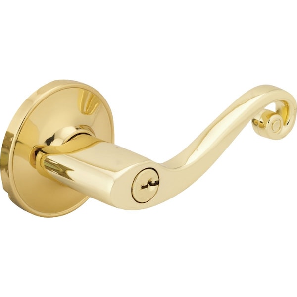 Steel Pro Polished Brass Scroll Entry Door Lever - L6700B