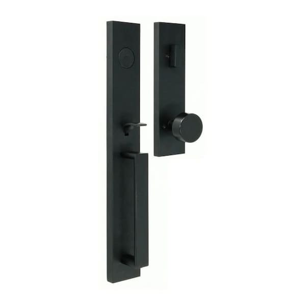 Weslock Xanthis Dummy Handleset with Mesa Knob Trim Matte Black Finish - 02895-2420020