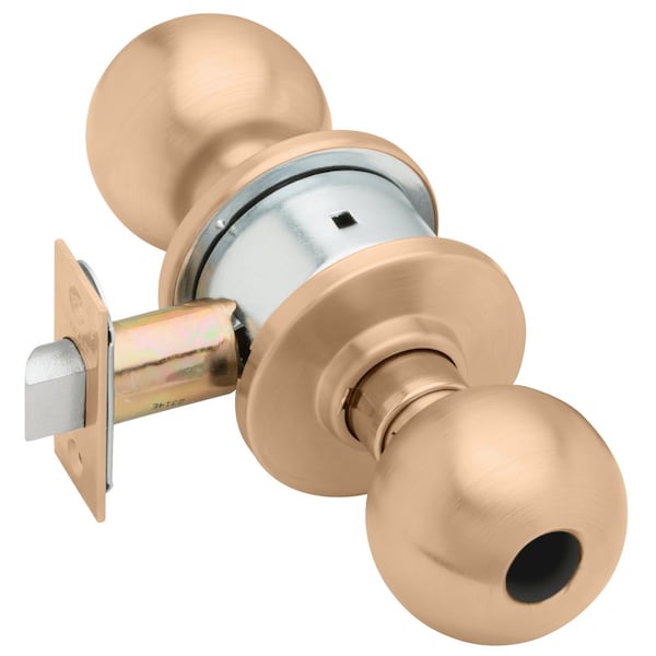 Schlage Grade 2 Entrance Cylindrical Lock, Orbit Knob, Conventional Less Cylinder, Satin Bronze Finish - A53LD ORB 612