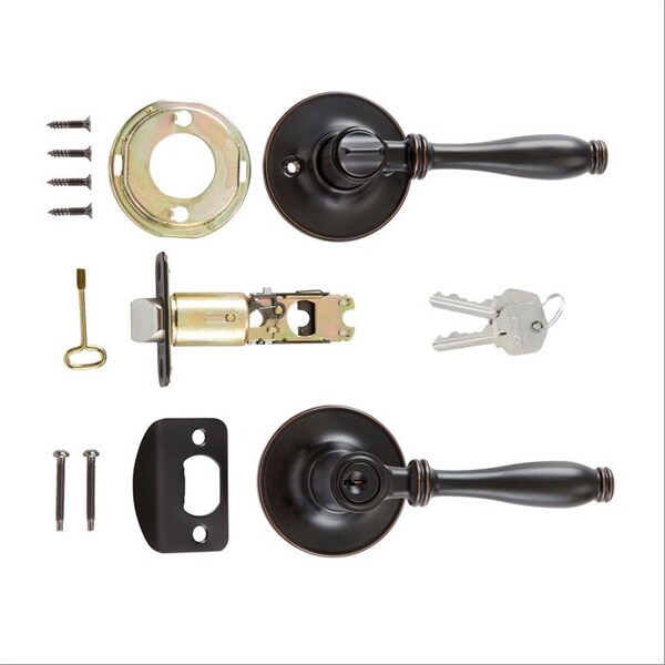 Delaney Hardware Callan Silona Edged Oil Rubbed Bronze Keyed Entry Door Handle - ST5107