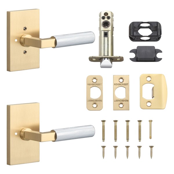 Sure-Loc Hardware Sure-Loc Hardware Levanto Privacy Rosette, Satin Brass, Knurled Grip in Polished Chrome - LV102 SB GRIP-KN 26