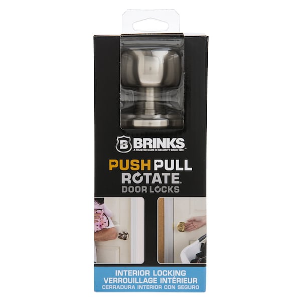 Brinks Home Security Brinks Push Pull Rotate Barrett Satin Nickel Single Cylinder Lock KW1 1.75 in. - 23025-119