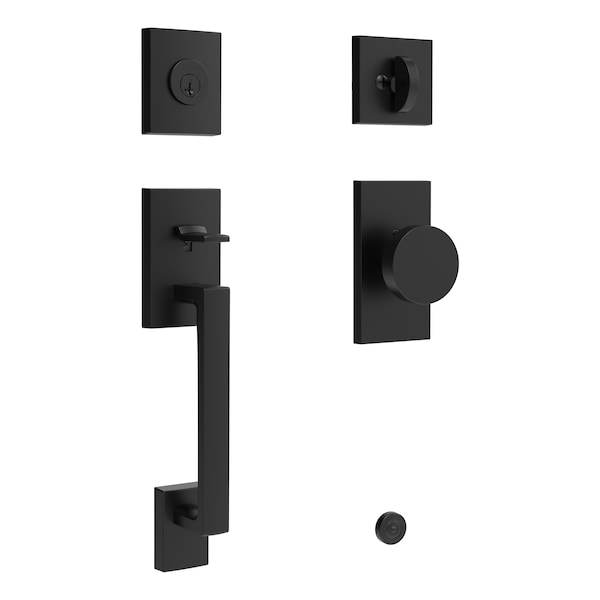 Baldwin Single Cylinder La Jolla Handleset Contemporary Knob Contemporary 5in Rose with 6AL Latch and - SCLAJXCONCFR190