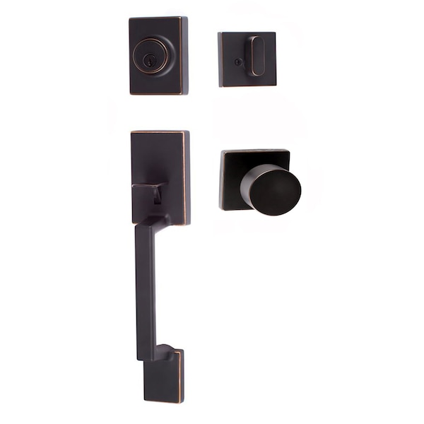 Sure-Loc Hardware Sure-Loc Hardware Stockholm Handleset, Bergen Square Handleset Trim, Vintage Bronze - SH507-S-BG-SQ 11P